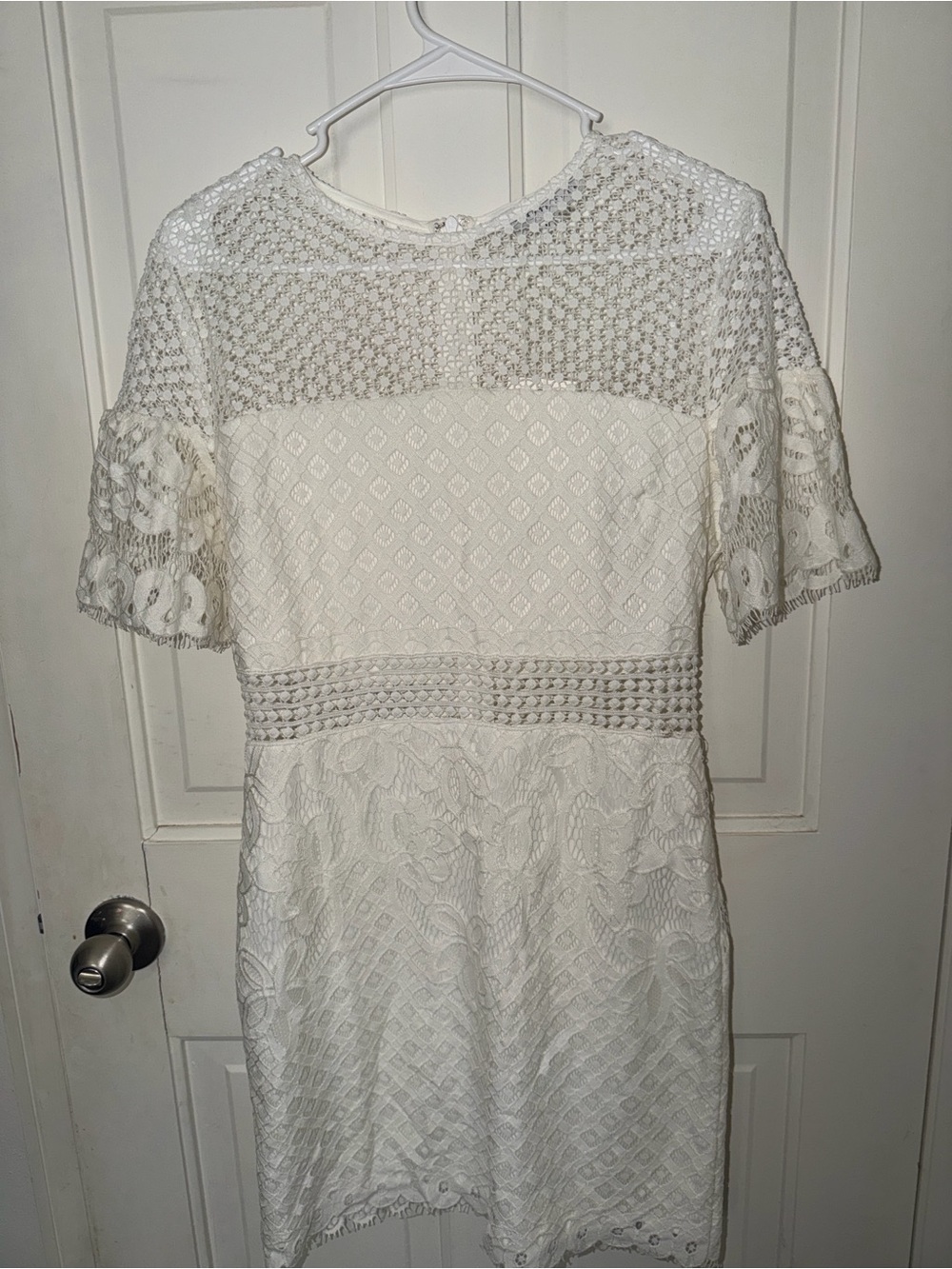 Endless Rose Ivory Lace Mixed-Media Dress